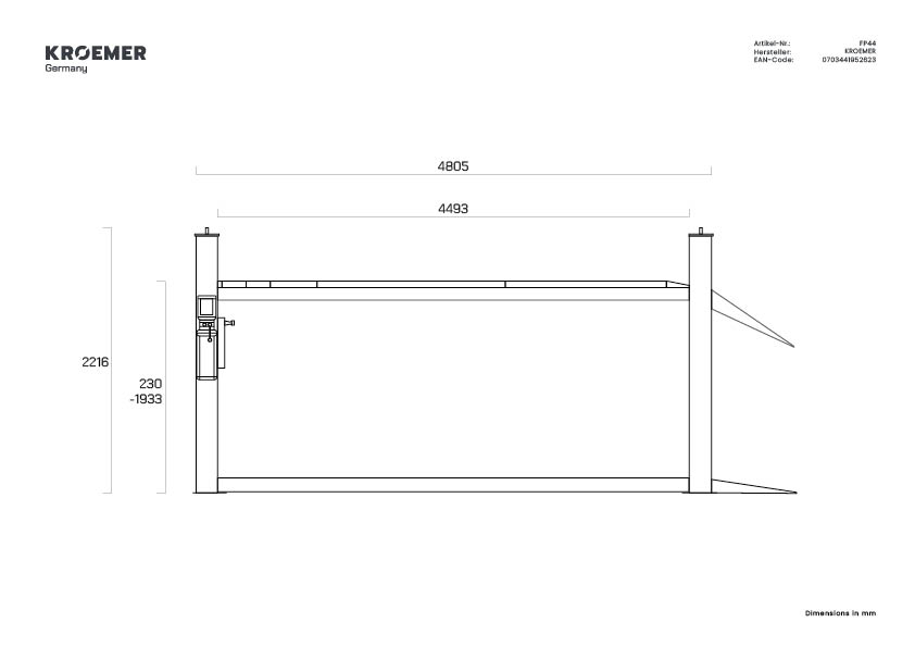 Piattaforma di sollevamento a 4 colonne Kroemer FP44 - Vista 7