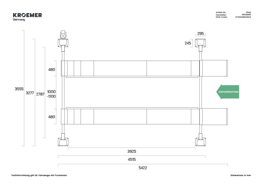 Piattaforma di sollevamento a 4 colonne Kroemer FP44 - Vista 6