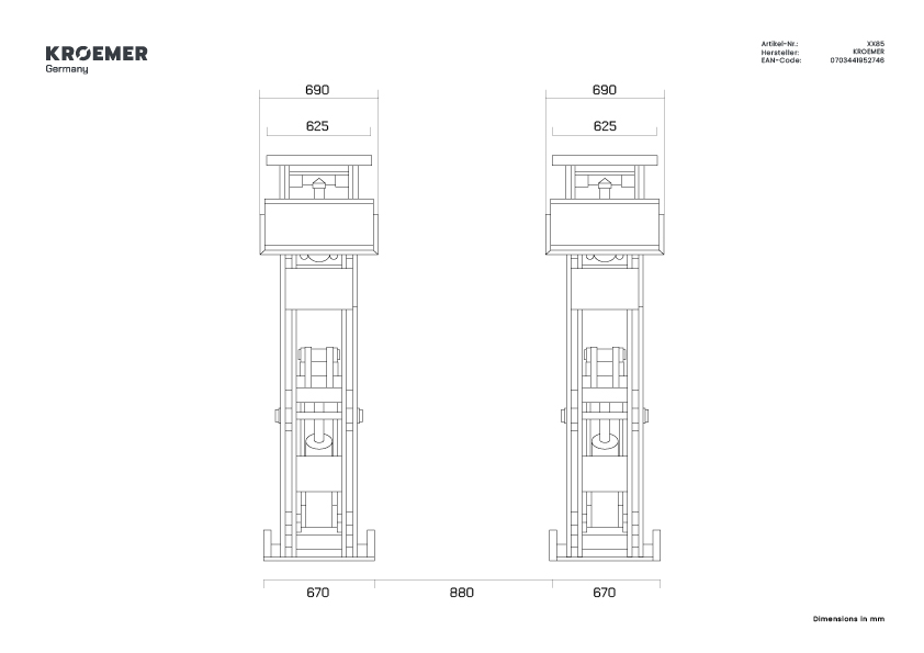 Piattaforma di sollevamento XX85, vista 4