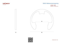 Technische Zeichnung eines Wellensicherungsringes mit einem Innendurchmesser von ca 22 mm.