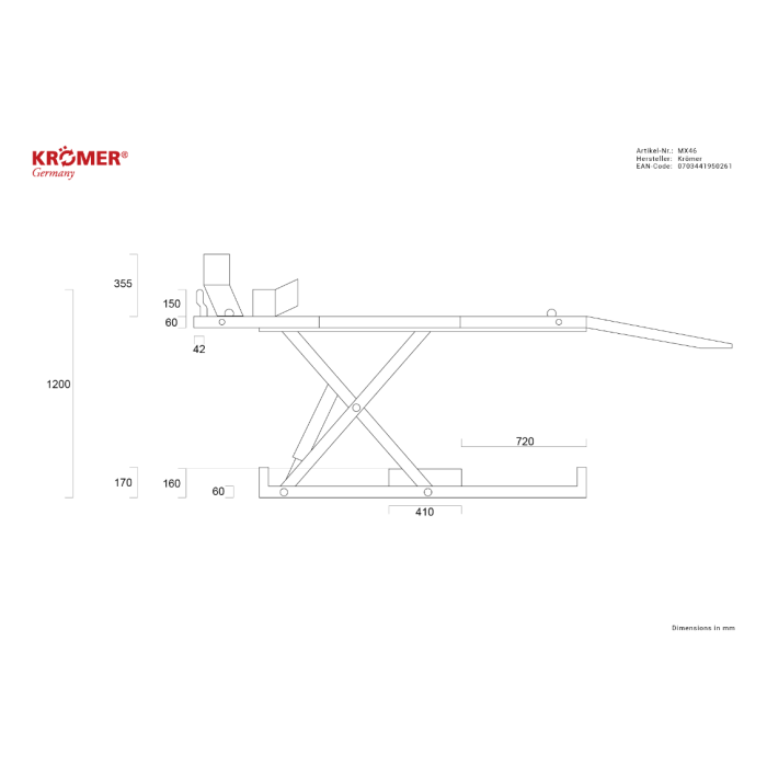 Technische Zeichnung MX46